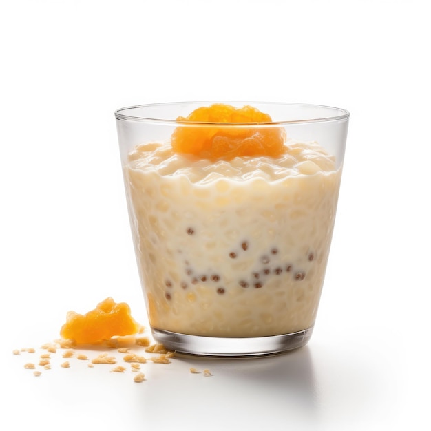 Pudding de tapioca isolé sur blanc IA générative