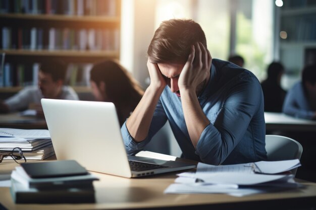 Épuisé et submergé Un aperçu de la vie d'un étudiant dans une salle de classe