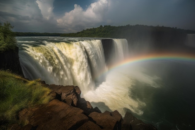 Puissance et beauté des chutes du Niagara en harmonie IA générative