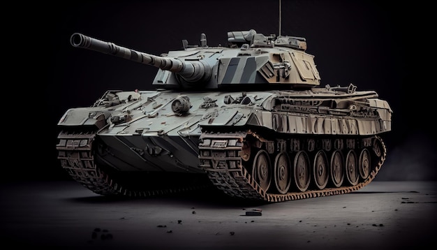 Puissant char de combat moderne Panzer Crise de guerre Illustration d'arme de char de véhicule militaire lourd 3D