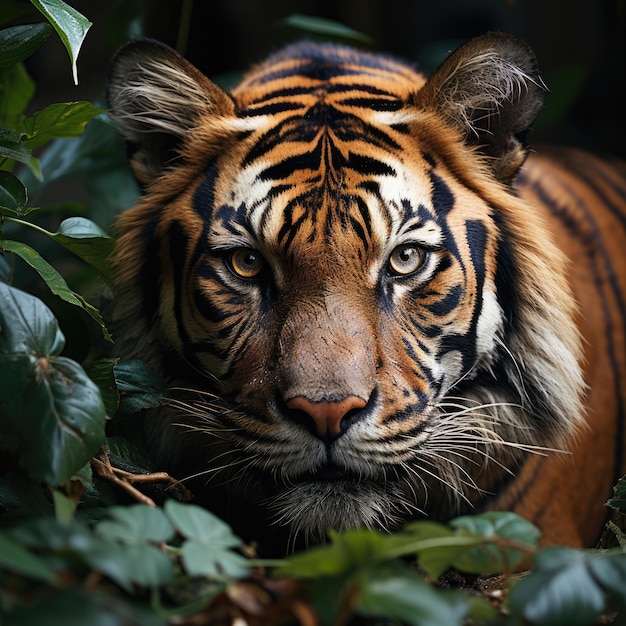 Le puissant tigre dans la jungle