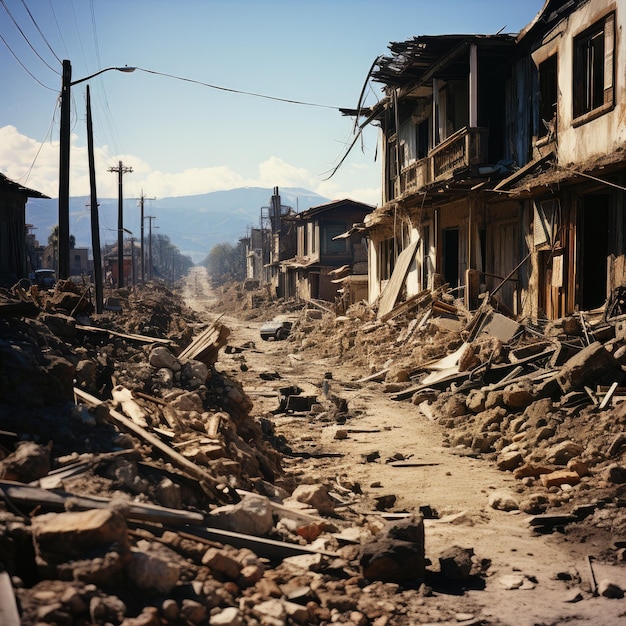 Puissant tremblement de terre mettant en évidence l'impact dévastateur des forces sismiques sur les structures et les environnements