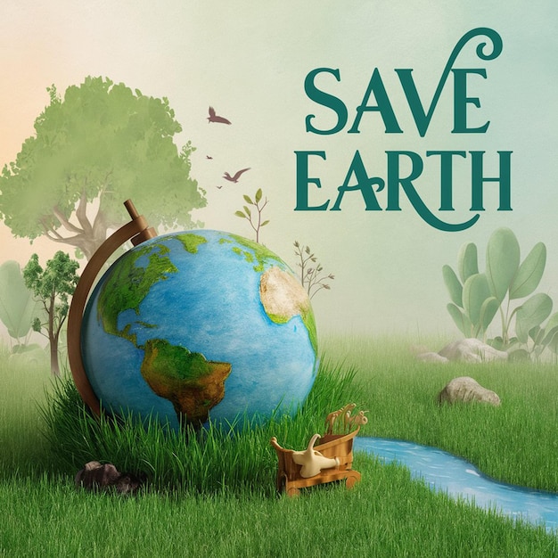 Une puissante illustration 3D d'un globe tournant Journée mondiale de l'environnement