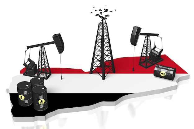 Photo puits d'extraction de pétrole au yémen