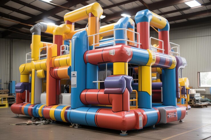 Photo un pull gonflable pour une fête d'anniversaire sur le terrain de jeu photographie professionnelle