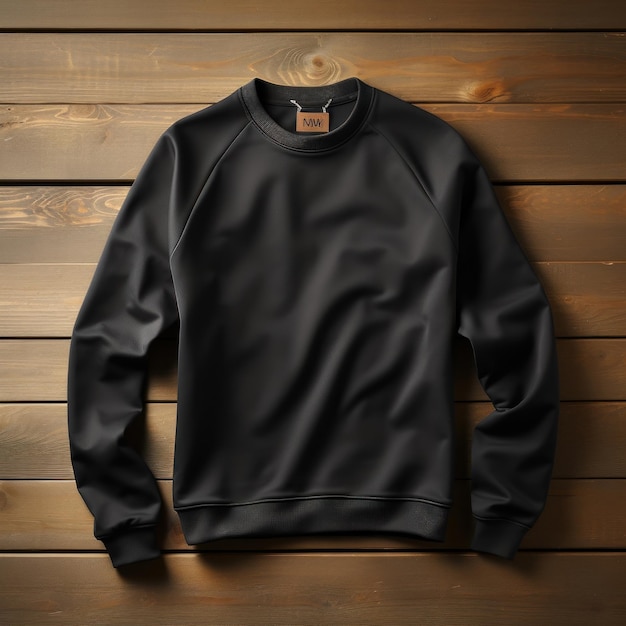 un pull noir avec un pull noir sur le devant.