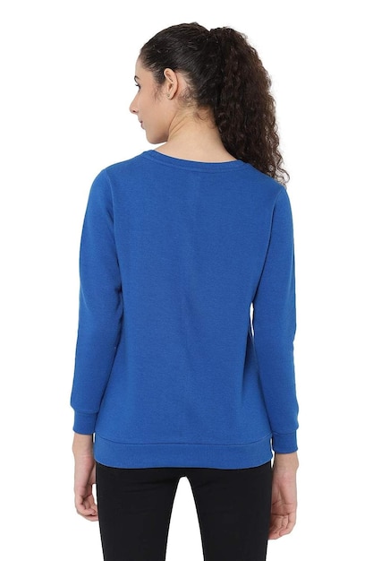 pull uni col rond femme