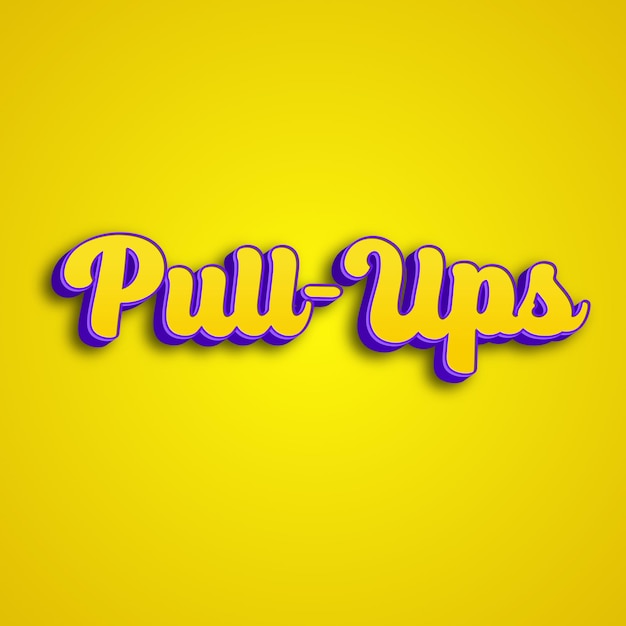 PullUps typographie design 3D jaune rose blanc fond photo jpg