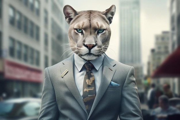 Puma en costume Generative AI