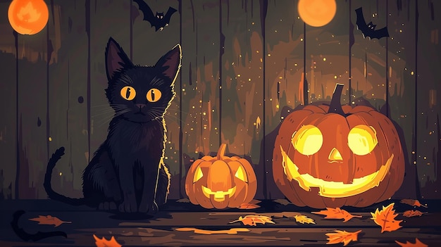Photo pumpkin d'halloween sombre avec des bougies dans la cheminée décoration à la maison
