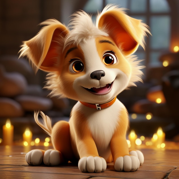 Puppy Bliss Une aventure animée d'un mignon chien de dessin animé souriant