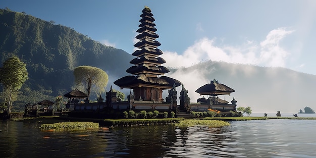 Pura Ulun Danu Beratan Bedugul bali aux beaux jours