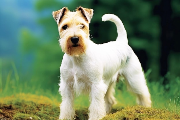 Pure-sang pure-sang belle race de chien Dandy Diamond Terrier arrière-plan nature