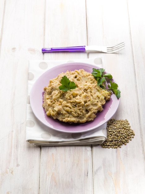 Purée de lentilles persillées