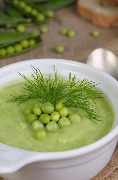 Purée de soupe aux pois