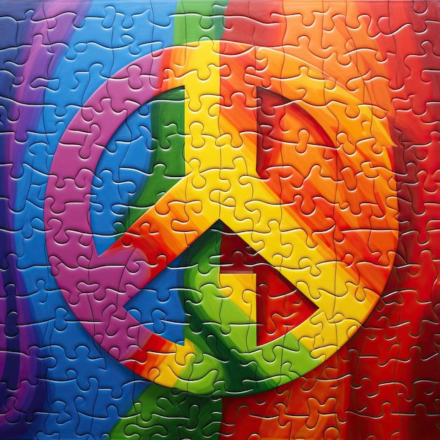 Puzzle LGBT de la paix arc-en-ciel