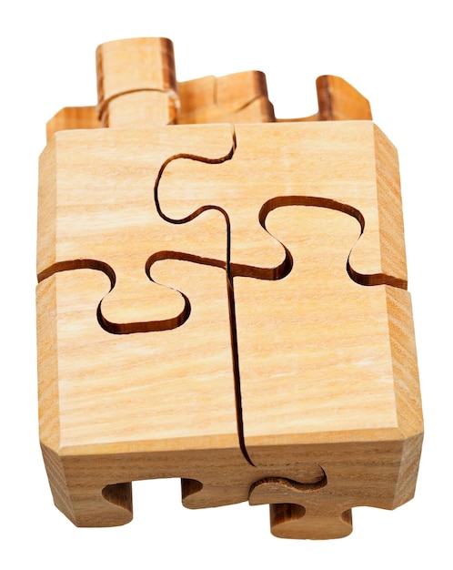 Puzzle mécanique en bois tridimensionnel