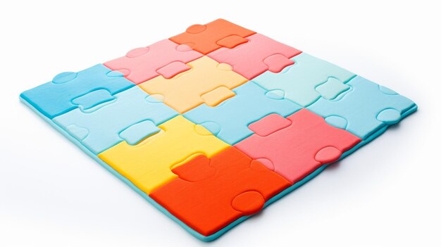 Puzzle en mousse douce sur fond blanc