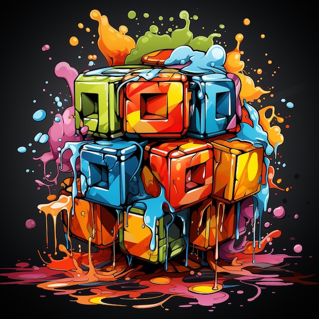 Photo puzzle rubik de dessin animé