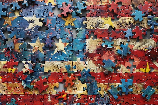Photo des puzzles à thème de drapeau capricieux pour rela