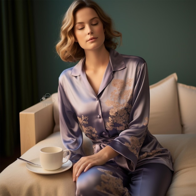 Ces pyjamas en soie pour femmes sont une combinaison parfaite pour un costume de nuit en soie.