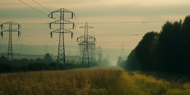 Pylône de tours à haute tension