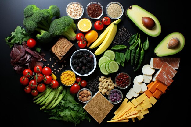 Photo la pyramide alimentaire pour le régime alimentaire