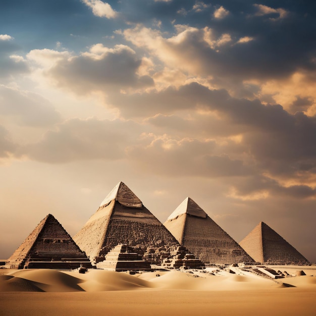 La pyramide de l'ancienne Égypte dans le désert de sable