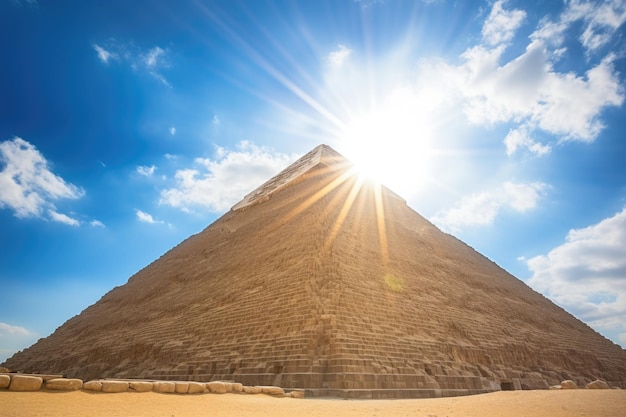 Pyramide au sommet du soleil à midi