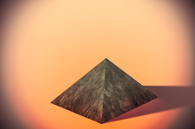 Pyramide sur fond orange