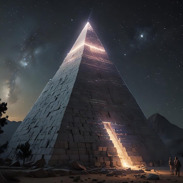 Photo une pyramide avec le mot étoile dessus