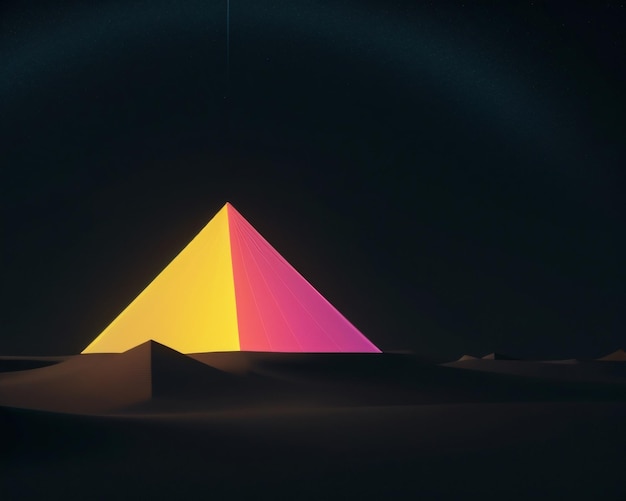 Une pyramide avec un triangle dessus qui dit triangle.