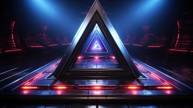 Photo une pyramide avec un triangle dessus