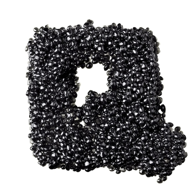 Q - Alphabet en caviar noir