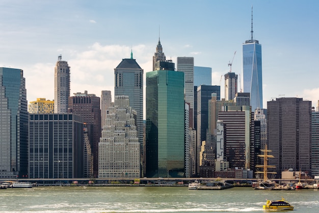 Quartier financier de Manhattan avec des gratte-ciel