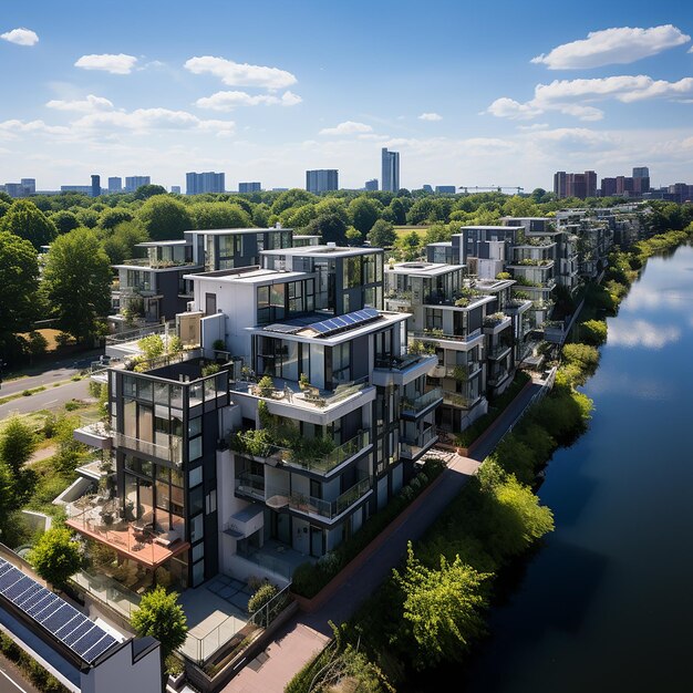 Photo un quartier moderne et durable à almere