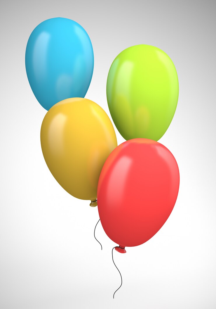 Photo quatre ballons colorés