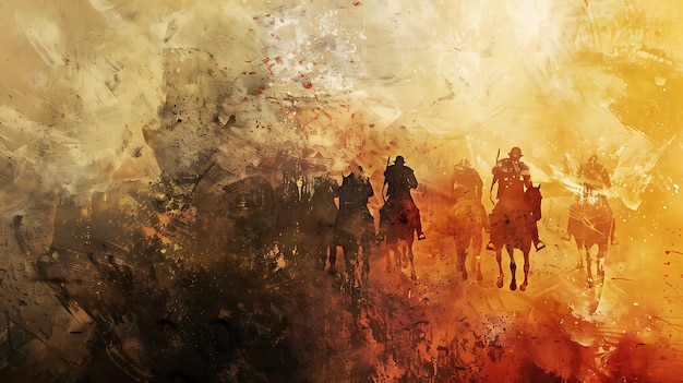 Les quatre cavaliers de l'Apocalypse Une illustration des quatre cavaliers d'apocalypse qui montent