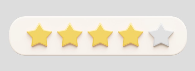 quatre étoiles 3D fournissent des commentaires des clients