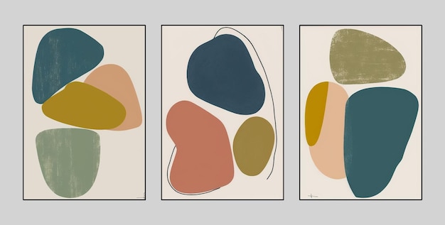Quatre tableaux de formes différentes dont un coeur.