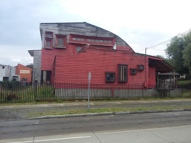 QUELLON CHILI Zone résidentielle avec des maisons typiques en bois