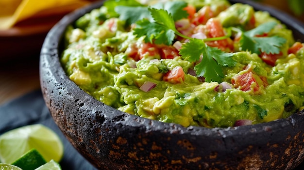 quelqu'un mangeant un guacamole mexicain