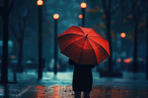 Quelqu'un avec un parapluie sous la pluie