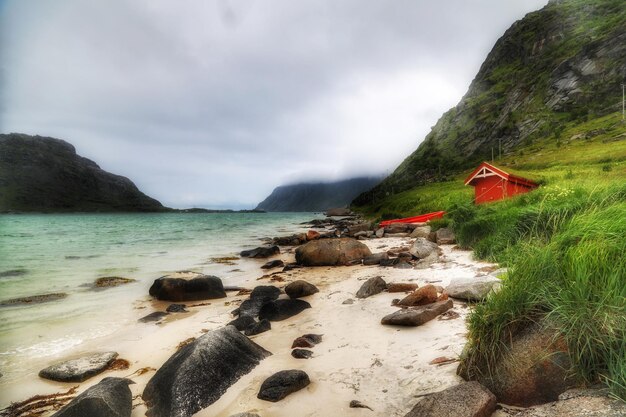 Photo quelque part dans les îles lofoten en norvège