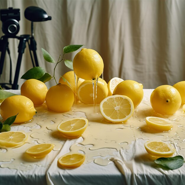 quelques citrons coupés en
