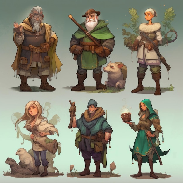 Quelques illustrations de personnages du jeu les personnages sont issus du jeu.