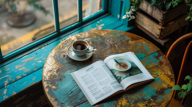 quelques livres avec un café sur la table