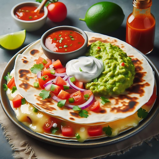 Quesadillas un délicieux plaisir culinaire mexicain La nourriture mexicaine Télécharger sur Freepik