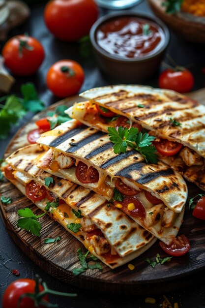 Photo quesadillas nourriture mexicaine générée par l'ia