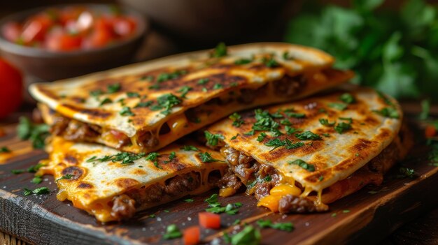 Quesadillas Photographie alimentaire AI générative (AI générée par l'IA)